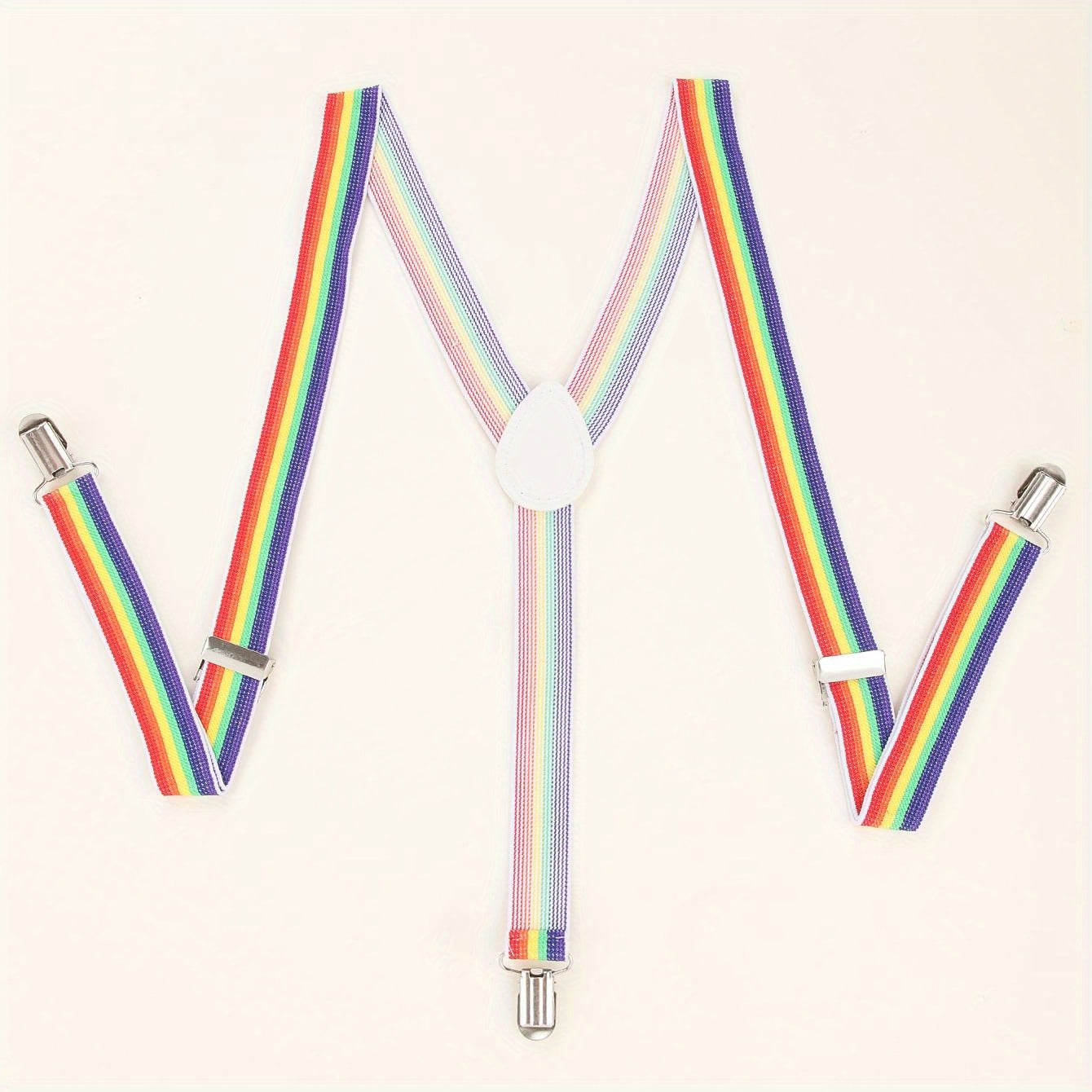Rainbow Men's Y Back Unisex Suspenders w/ Metal Clips