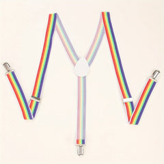 Rainbow Men's Y Back Unisex Suspenders w/ Metal Clips