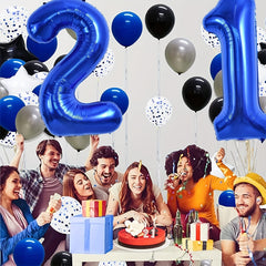 42 Inch Navy Number Balloons 0-9 Large Royal Mylar Foil Helium Dark Number Ballo