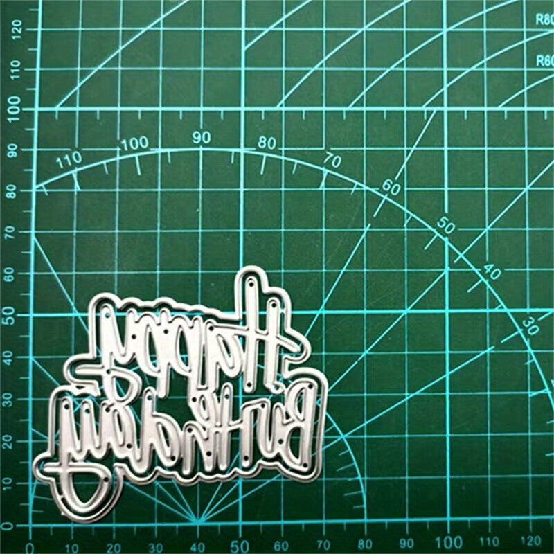 1pc Happy Birthday Metal Cutting Dies Stencil Scrapbook Album