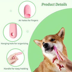 4pcs Soft Silicone Dog Finger Toothbrush for Pet Dental Care