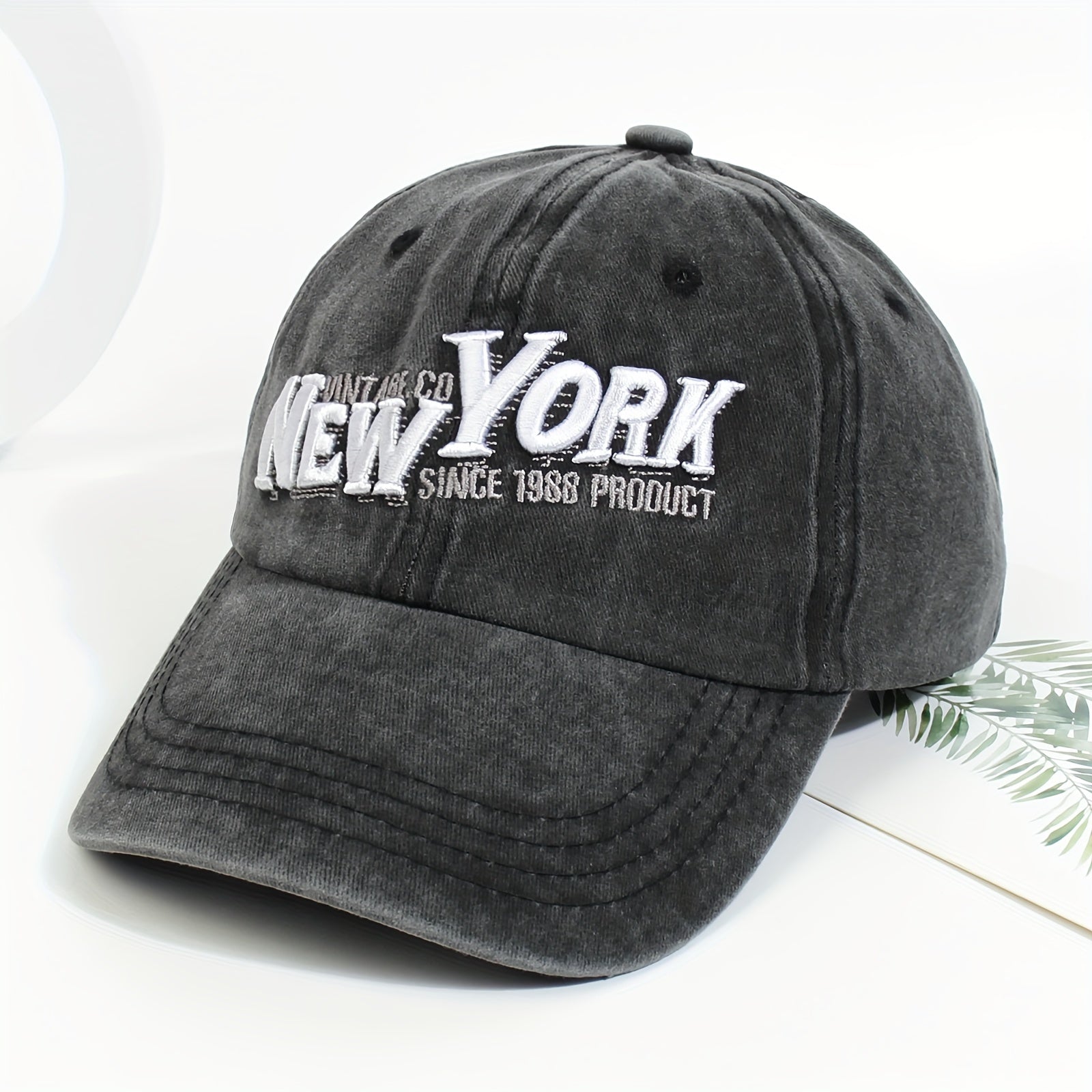 YORK Embroidery Baseball Cap Vintage Washed Distressed Cot...