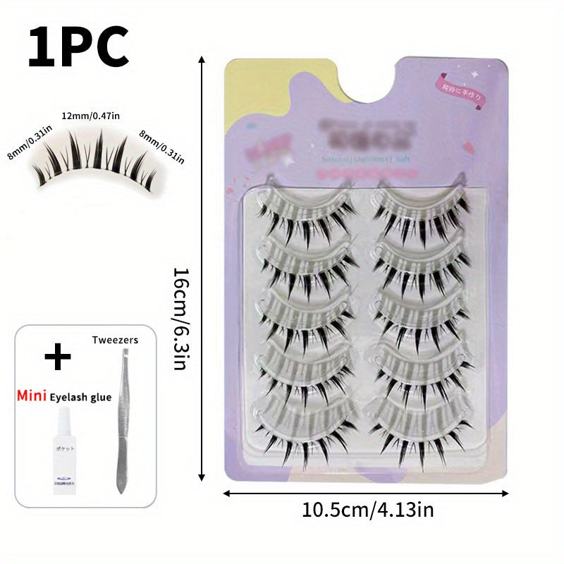 Thick Little Devil Eyelashes Set with Mini Glue and Tweezers