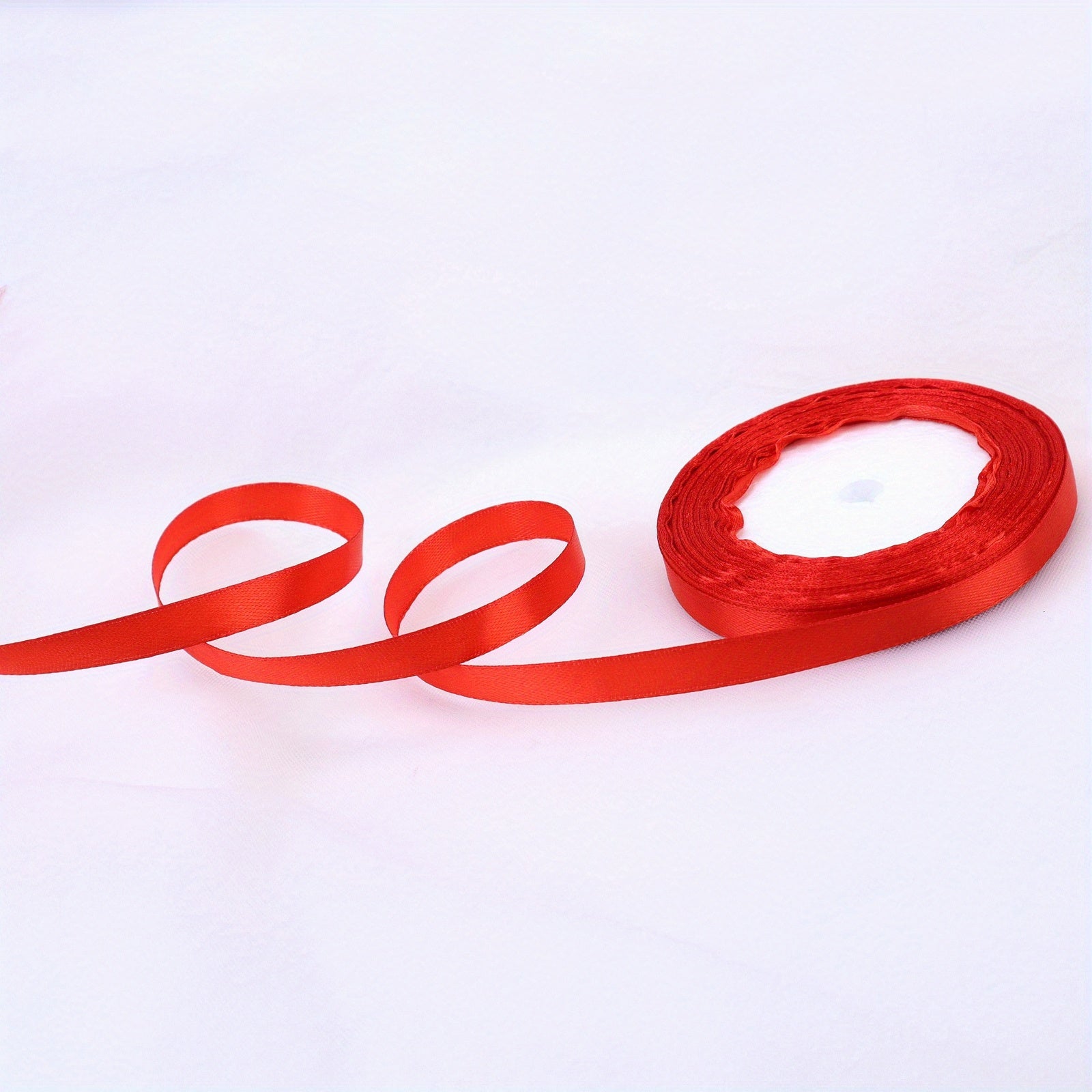 25 Yards Red Satin Ribbon For Bouquets Flowers Wedding Festivals Gift