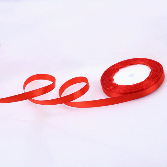25 Yards Red Satin Ribbon For Bouquets Flowers Wedding Festivals Gift