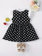 Girls Polka Dot Summer Dress with Bow - Party Birthday Casual Tank Dress