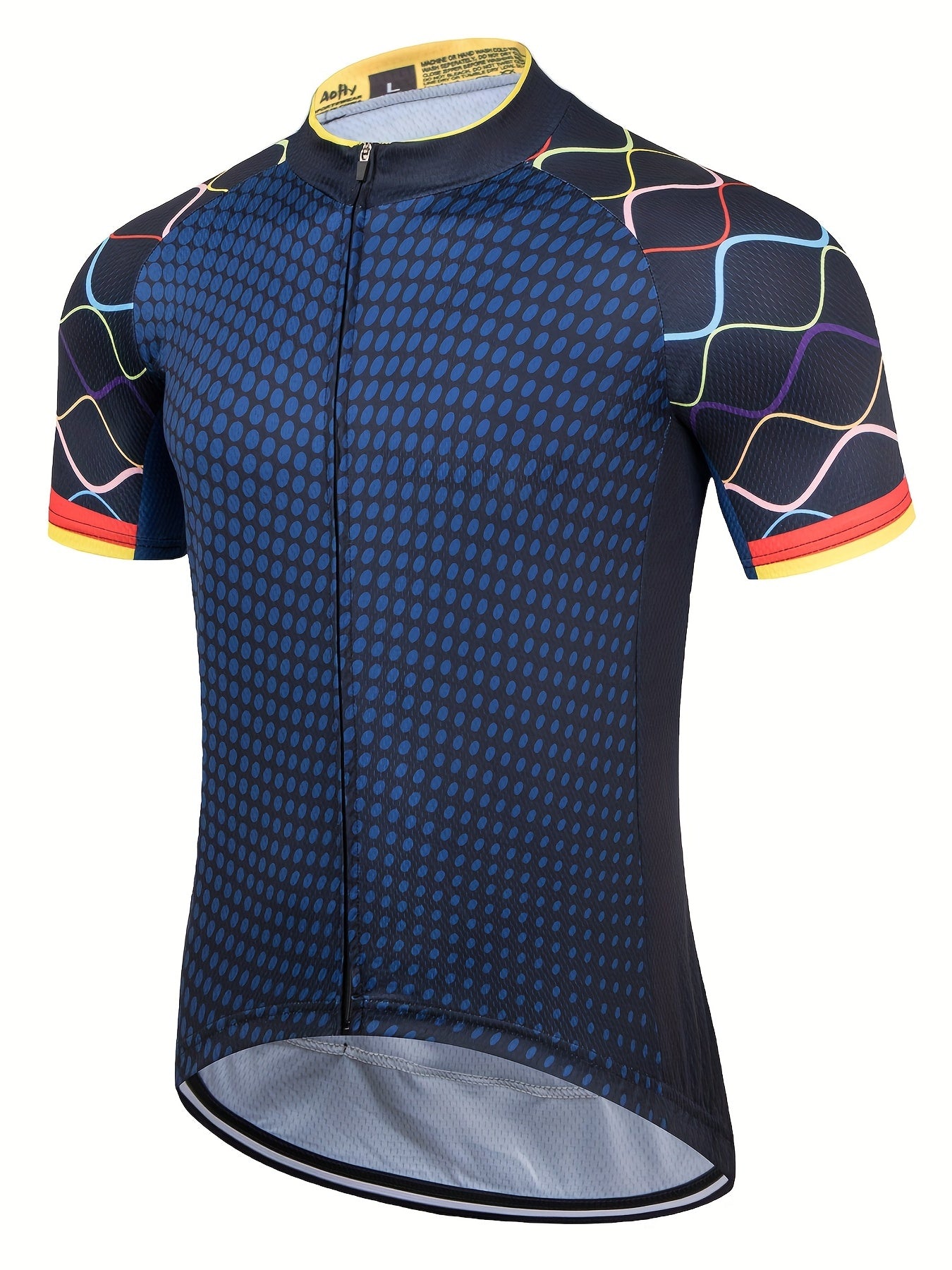 Polka Dot Cycling Jersey, Rear Pocket, Quick Dry, High Stretch, Fathers Gift