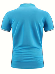 Men's Casual Shirt Top Stand Collar Short Sleeve Closure