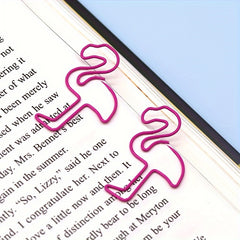 10pcs Flamingo Paper Clip Bookmark Office Data Paper Clip Gift