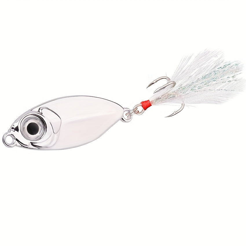 10pcs Slow Sinking Metal Jigs Bait Feather Hook Spoon Hard Lures Fishing 5-20g