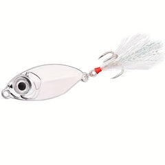 10pcs Slow Sinking Metal Jigs Bait Feather Hook Spoon Hard Lures Fishing 5-20g