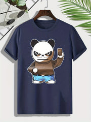 Men's Panda Print T-shirt for Outdoor