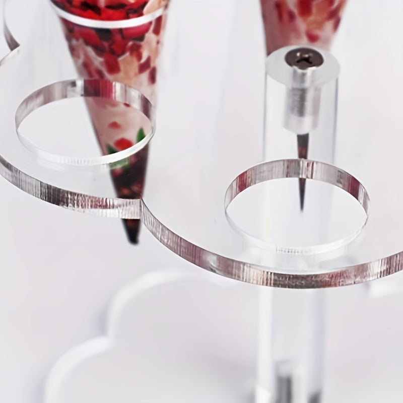 Acrylic Ice Cream Egg Cylinder Stand Holder with 16 Holes