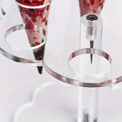 Acrylic Ice Cream Egg Cylinder Stand Holder with 16 Holes