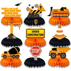 9pcs Engineering Car Theme Birthday Party Decorations