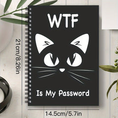 Cute Cat Spiral Password Notebook - Internet & Computer Login