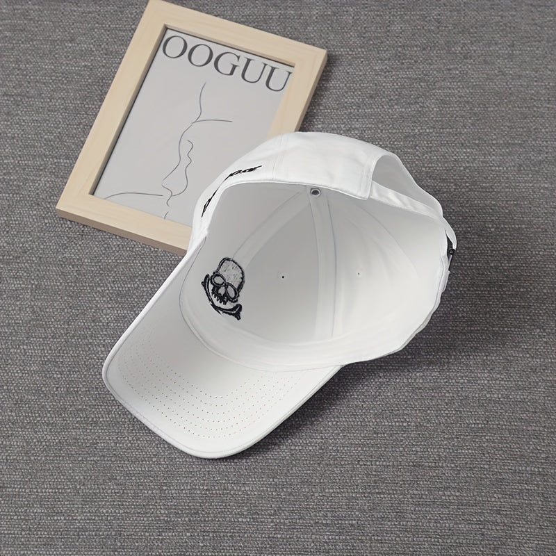 FASTGOOSE Baseball Cap Cotton Skull Embroidered Outdoor Sports Hip Hop Hat