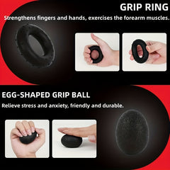 Grip Strength Trainer Kit - Finger, Wrist, and Hand Grip Exercise Set