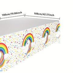 Candy Rainbow Unicorn Tablecloth for Birthday Party