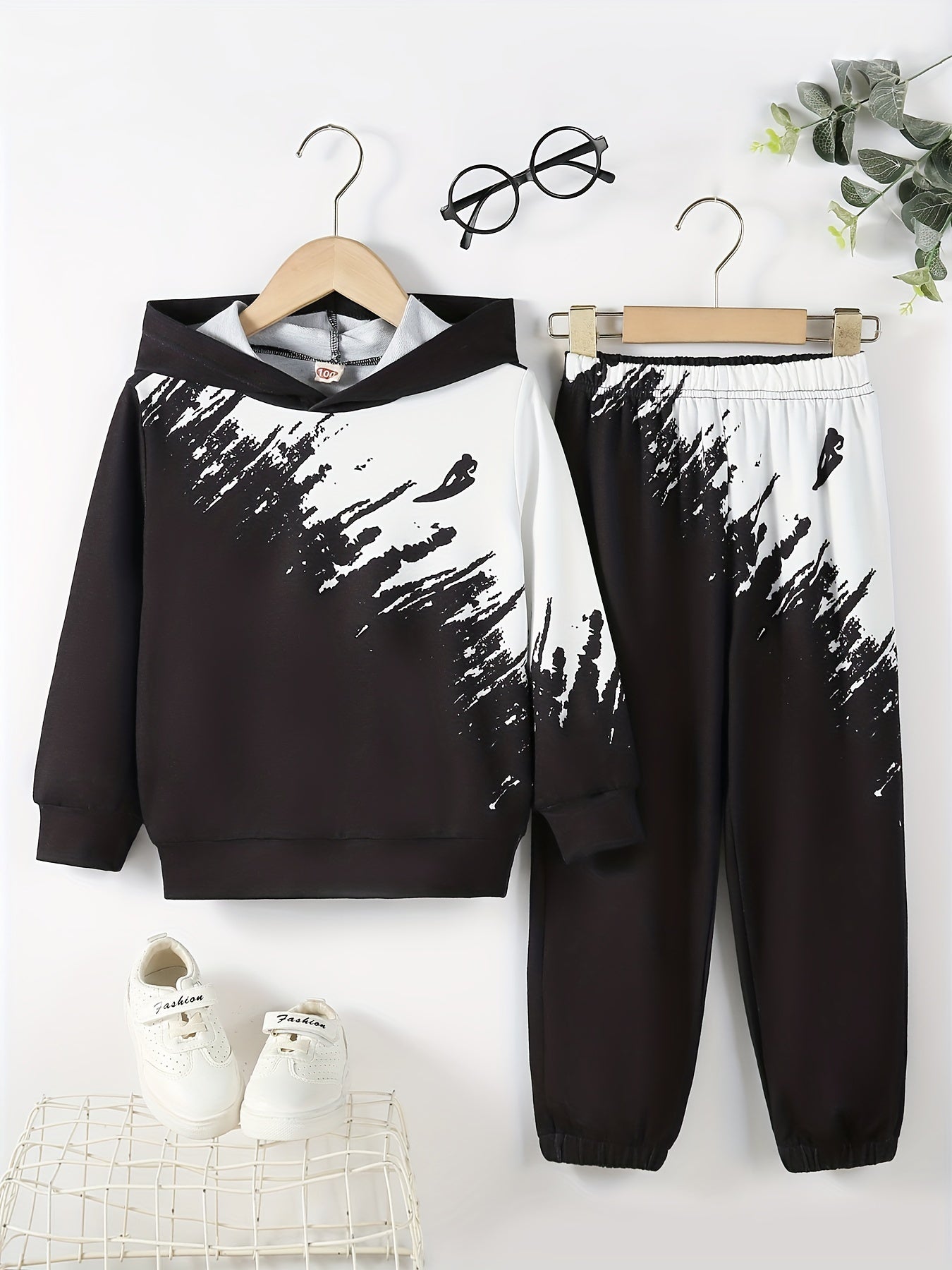 Boy's Surfer Outfit 2pcs Hoodie & Sweatpants Set
