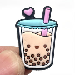 10pcs PVC Milk Tea Cartoon Shoe Charms Party Favor