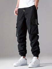 Men's Drawstring Cargo Pants Loose Fit Joggers