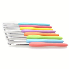 8pcs Crochet Hooks Set Ergonomic Handles Aluminum Hooks 2.5mm-6mm