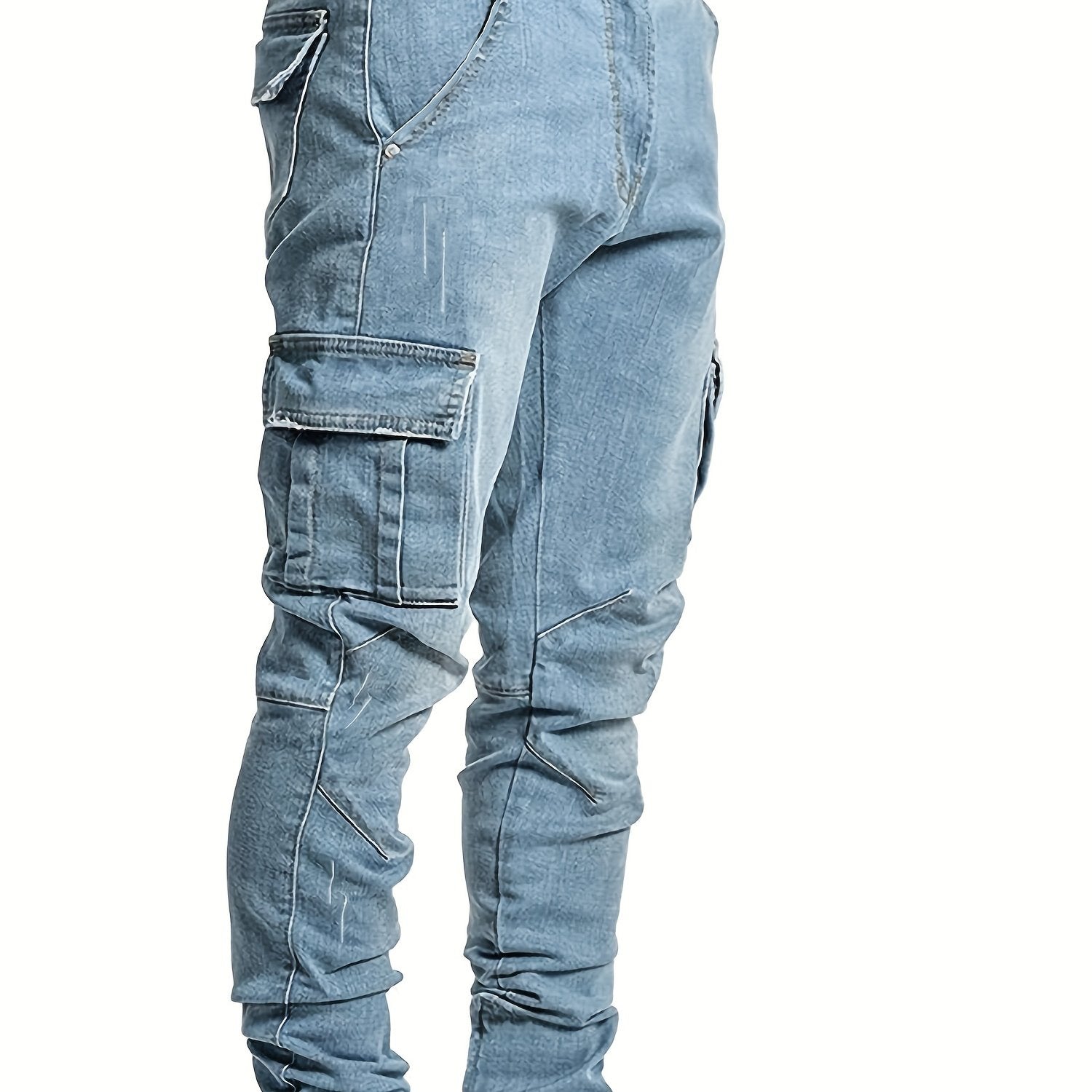 Men's Slim Fit Pocket Jeans - Casual Street Style Denim Pants