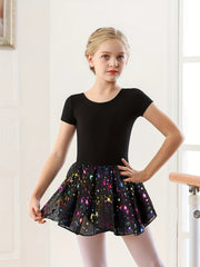 Girls Cotton Sequin Tutu Dress Ballet Leotard