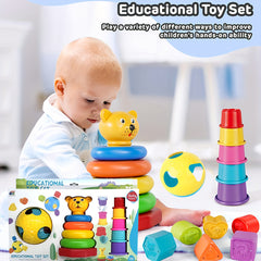 Stacking & Nesting Cups Toy Set Sensory Play Early Learning Plastic Novelty Toy