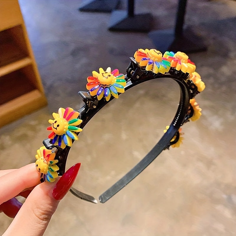 Flower Decor Headband Hair Clip Press Hair Wash Face Headband