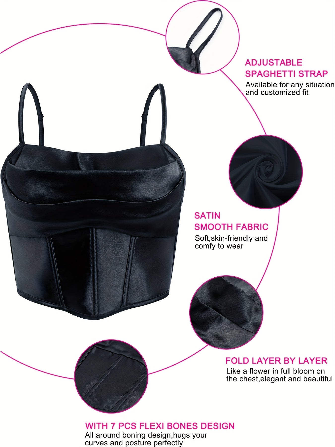 Satin Cami Corset Bustier Body Shaper