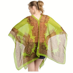 Paisley Print Chiffon Sunproof Bikini Cover Up Sarong