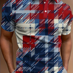 Men's Vintage Style Lapel Short Sleeve Shirt
