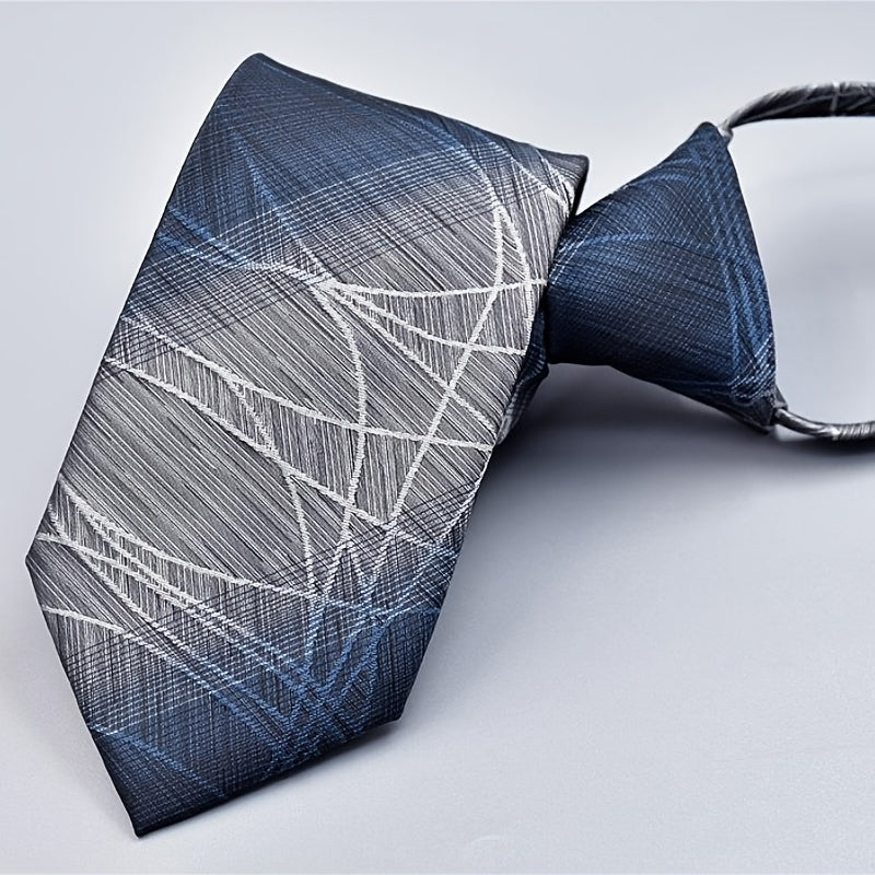 Men's Striped Zipper Tie for Formal Business Work
