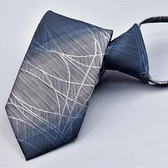 Men's Striped Zipper Tie for Formal Business Work
