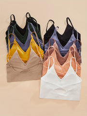 10pcs Wireless Sports Bras Comfy & Breathable Yoga Fitness Intimates Bra