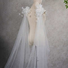 Handcrafted 3D Floral Shawls for Church Wedding Bridal Gown