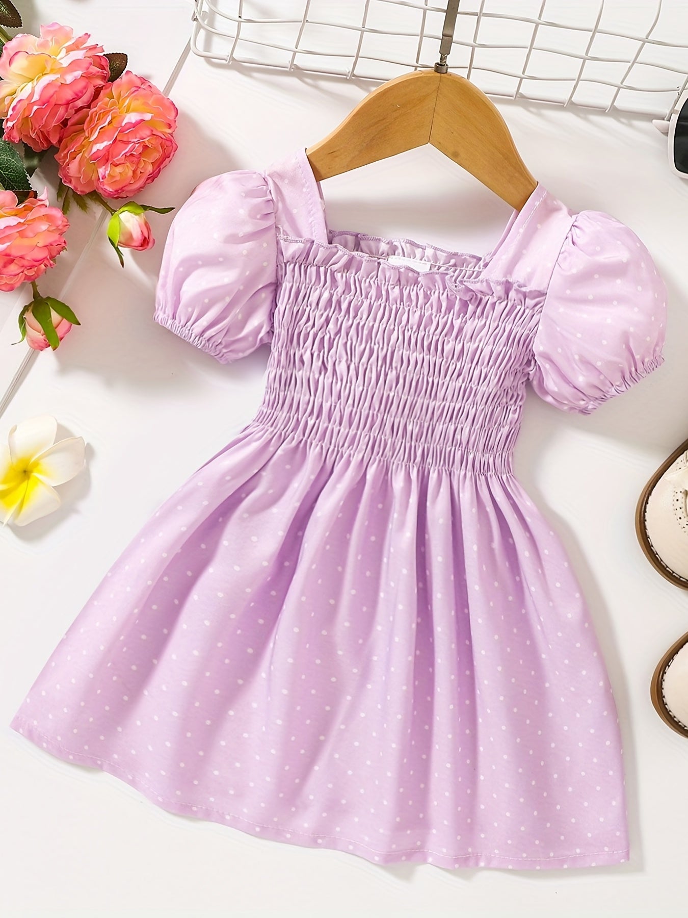 Baby Girls Polka Dots Puffy Dress