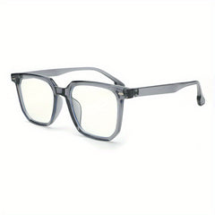 Men's Classic Square Frame Glasses Light Blocking Flat Mirror