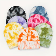Mens Gradient Tie Dye Knitted Hat Beanie