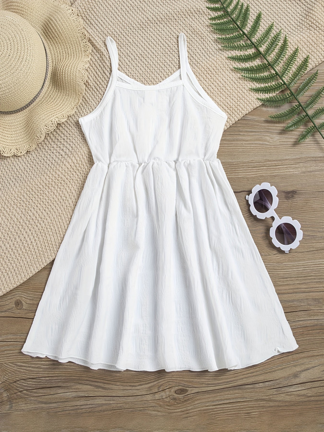Toddler Girls Button Front Casual Cami Dress