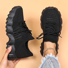 Women's Mesh Sneakers Low Top Lace Up Walking Shoes