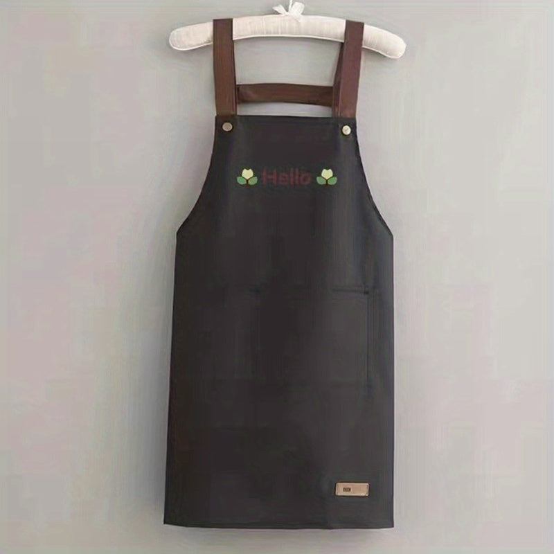 Waterproof Kitchen Apron Catering Work Clothes Nail Buckle Strap L