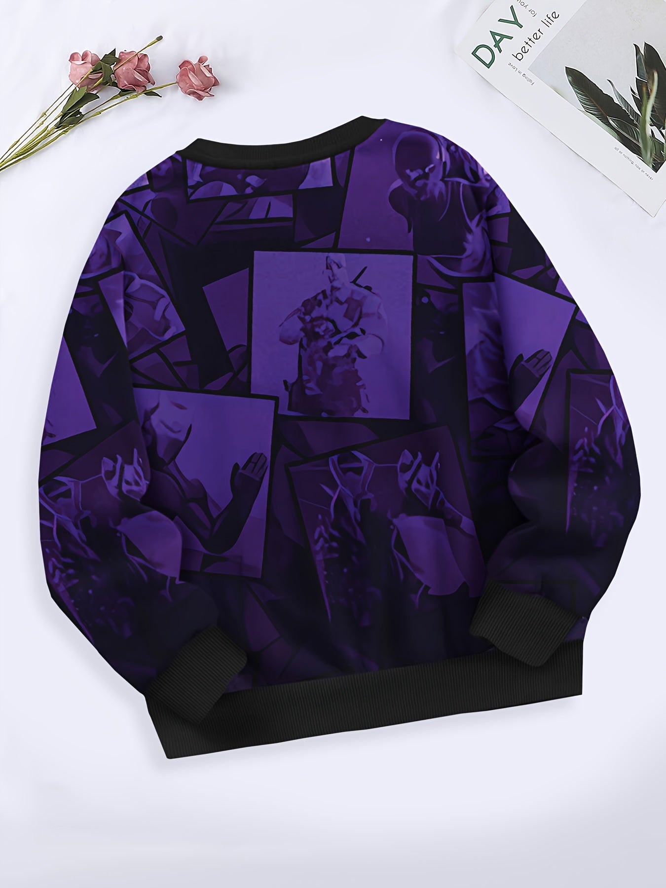 Anime Character Long Sleeve Crew Neck Sweatshirt, Spring/Fall Sports Gift
