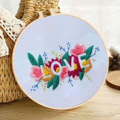 Flower Pattern Embroidery Kit DIY Set - Adults Kids Beginners