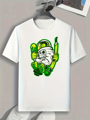 Creative Cartoon Print Men's Graphic T-shirt for Summer