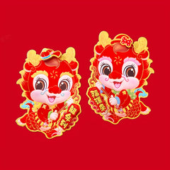 Dragon Year Spring 3D Zodiac Door Stickers Double Sided Printing Stickers
