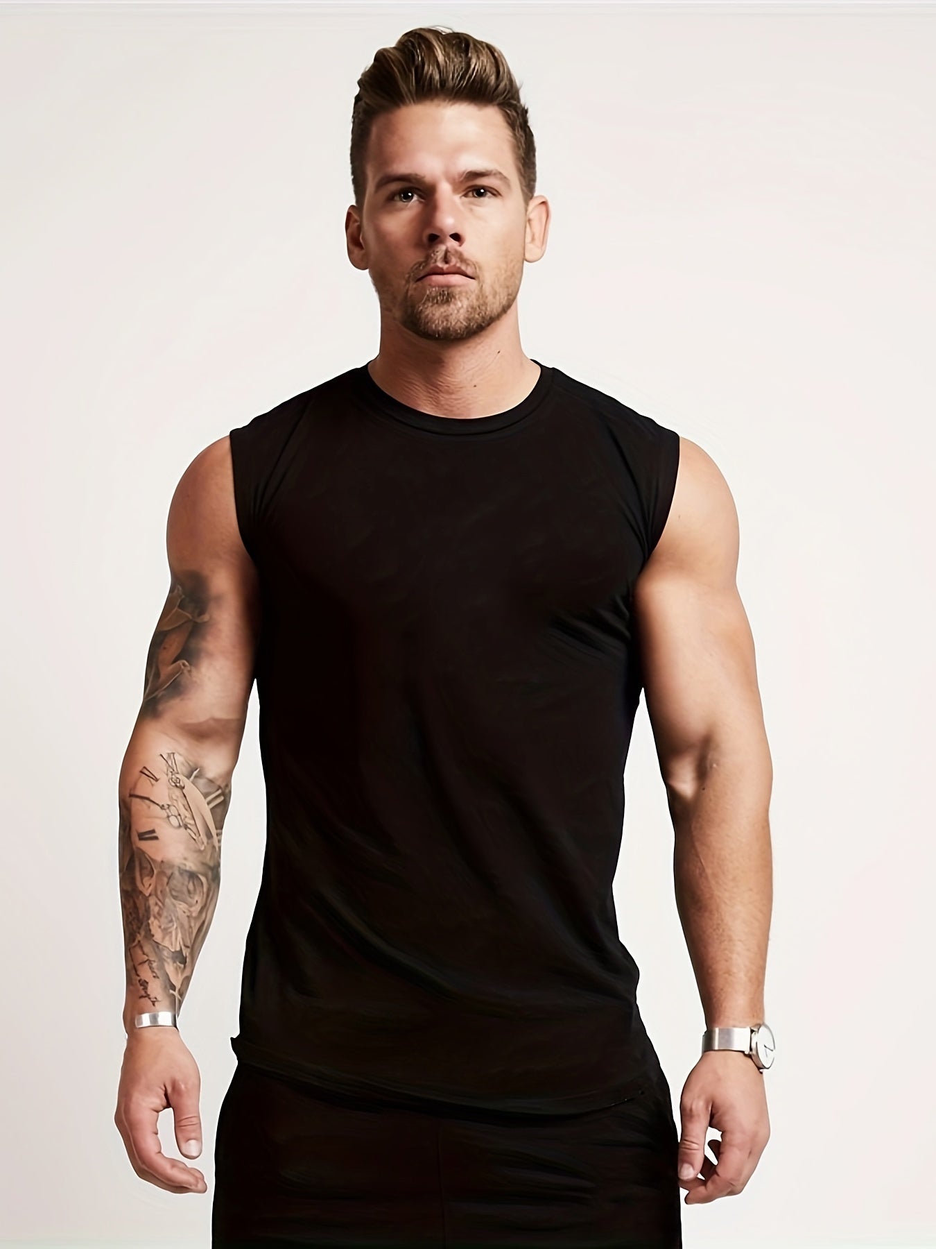 Men's Workout Tanktop Casual Loose Sleeveless Shirt For Gym