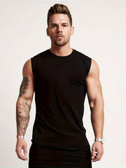 Men's Workout Tanktop Casual Loose Sleeveless Shirt For Gym